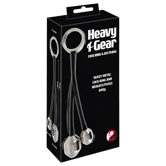 You2Toys Heavy Gear - heregyűrű anál súllyal (fekete)