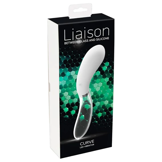 Liaison Curve - akkus, LED vibrátor (átlátszó-fehér)