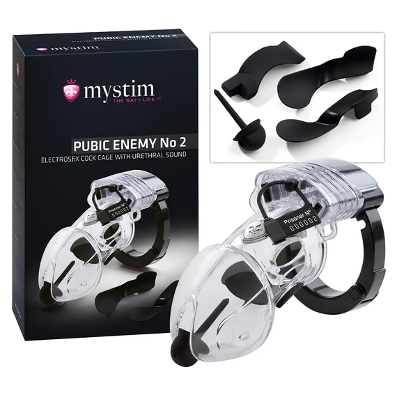 mystim Pubic Enemy No 2 - elektro pénisz ketrec