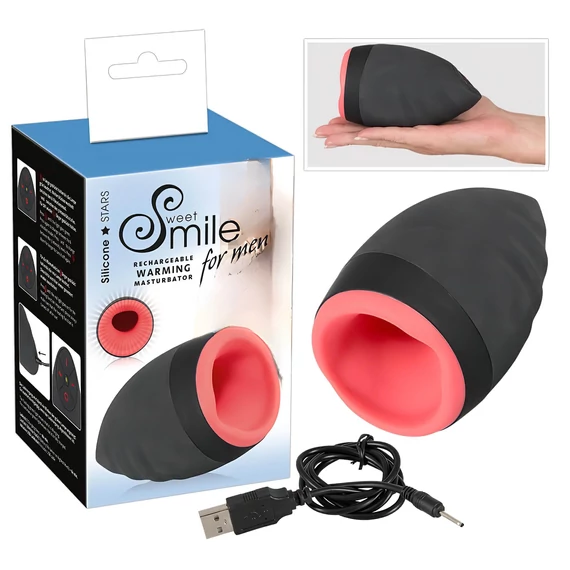 / SMILE Warming - akkus, melegítő száj maszturbátor férfiaknak