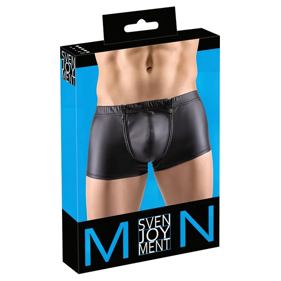 / Svenjoyment - strasszos cipzáras matt boxer (fekete)
