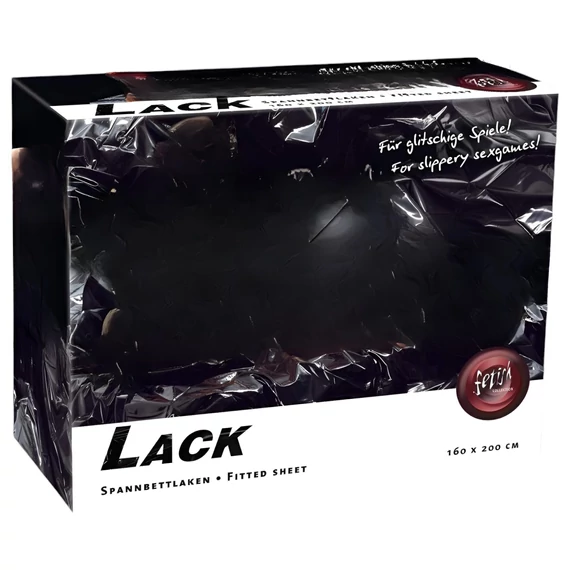 Lakk lepedő - gumis - 160x200cm (fekete)