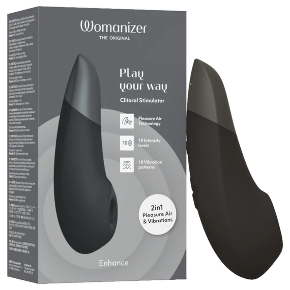 Womanizer Enhance - léghullámos csiklóizgató (fekete)