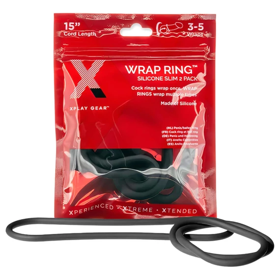 Perfect Fit Slim Wrap 15 - vékony péniszgyűrű - fekete (38cm)