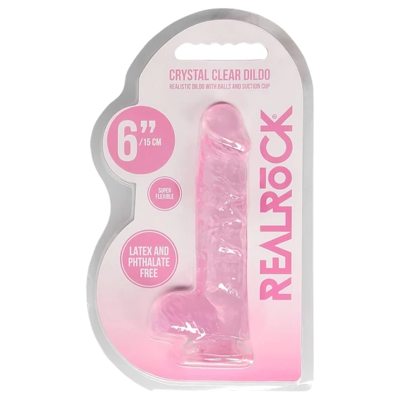 REALROCK - áttetsző élethű dildó - pink (15cm)