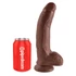 Kép 2/5 - King Cock 9 - nagy tapadótalpas, herés dildó (23cm) - barna