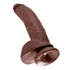 Kép 5/5 - King Cock 9 - nagy tapadótalpas, herés dildó (23cm) - barna