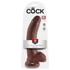 Kép 1/5 - King Cock 9 - nagy tapadótalpas, herés dildó (23cm) - barna