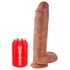Kép 2/5 - King Cock 11 - tapadótalpas, herés dildó (28cm) - sötét natúr