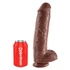 Kép 2/5 - King Cock 11 - nagy tapadótalpas, herés dildó (28cm) - barna