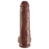 Kép 3/5 - King Cock 11 - nagy tapadótalpas, herés dildó (28cm) - barna