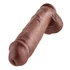 Kép 4/5 - King Cock 11 - nagy tapadótalpas, herés dildó (28cm) - barna