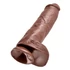 Kép 5/5 - King Cock 11 - nagy tapadótalpas, herés dildó (28cm) - barna