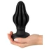 Kép 7/9 - ANOS - bordázott puha anál plug - 7cm (fekete)