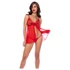 Kép 1/4 - Mapalé - csipkés babydoll és tanga (piros)