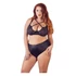 Kép 1/8 - / Cottelli Plus Size - keresztpántos melltartó és bugyi (fekete)