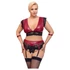 Kép 1/8 - / Cottelli Bondage Plus Size - csipkés melltartó szett (piros)
