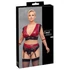 Kép 3/8 - / Cottelli Bondage Plus Size - csipkés melltartó szett (piros)