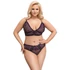 Kép 2/10 - Cottelli Plus Size - áttetsző mintás melltartó szett (lila)