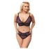 Kép 3/10 - Cottelli Plus Size - áttetsző mintás melltartó szett (lila)