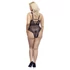 Kép 4/8 - Cottelli Curves Plus Size - áttetsző mintás body (fekete)