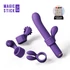 Kép 1/9 - Magic Stick - vibrátor cserélhető csiklókarral (lila)