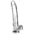 Kép 1/2 - King Cock Clear 11 - herés dildó (áttetsző)