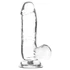 Kép 1/2 - Addiction Crystal - tapadókorongos, herés dildó (átlátszó) - 15cm