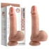 Kép 3/5 - Dual Density - tapadókorongos, herés élethű dildó - 18cm (natúr)