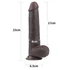 Kép 5/9 - Lovetoy Sliding-Skin - kétrétegű dildó - 23cm (barna)