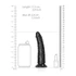 Kép 4/7 - RealRock Slim realisztikus dildó - 15,5cm (fekete)