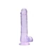 Kép 2/6 - REALROCK - áttetsző élethű dildó - lila (19cm)