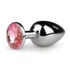 Kép 1/4 - Easytoys Metal No.1 - pink köves kúp anál plug - ezüst (2,7cm)