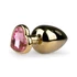 Kép 1/4 - Easytoys Metal No.8 - anál plug szíves talppal - arany-pink (3,5cm)