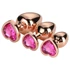 Kép 2/5 - Gleaming Love - szíves anál plug szett - rosegold (3 részes)