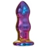 Kép 2/7 - Glamour Glass - rádiós, üveg anál vibrátor - hullámos (színes)