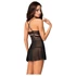 Kép 2/6 - Obsessive 838-BAB-1 - áttetsző, csipkés babydoll tangával (fekete)