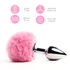 Kép 2/4 - FEELZTOYS - fém anál plug nyuszifarokkal (ezüst-pink)