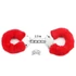 Kép 2/6 - Fetish Pleasure Fluffy Hand Cuffs Red
