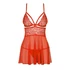Kép 3/5 - 838-BAB-3 babydoll & thong red  S/M