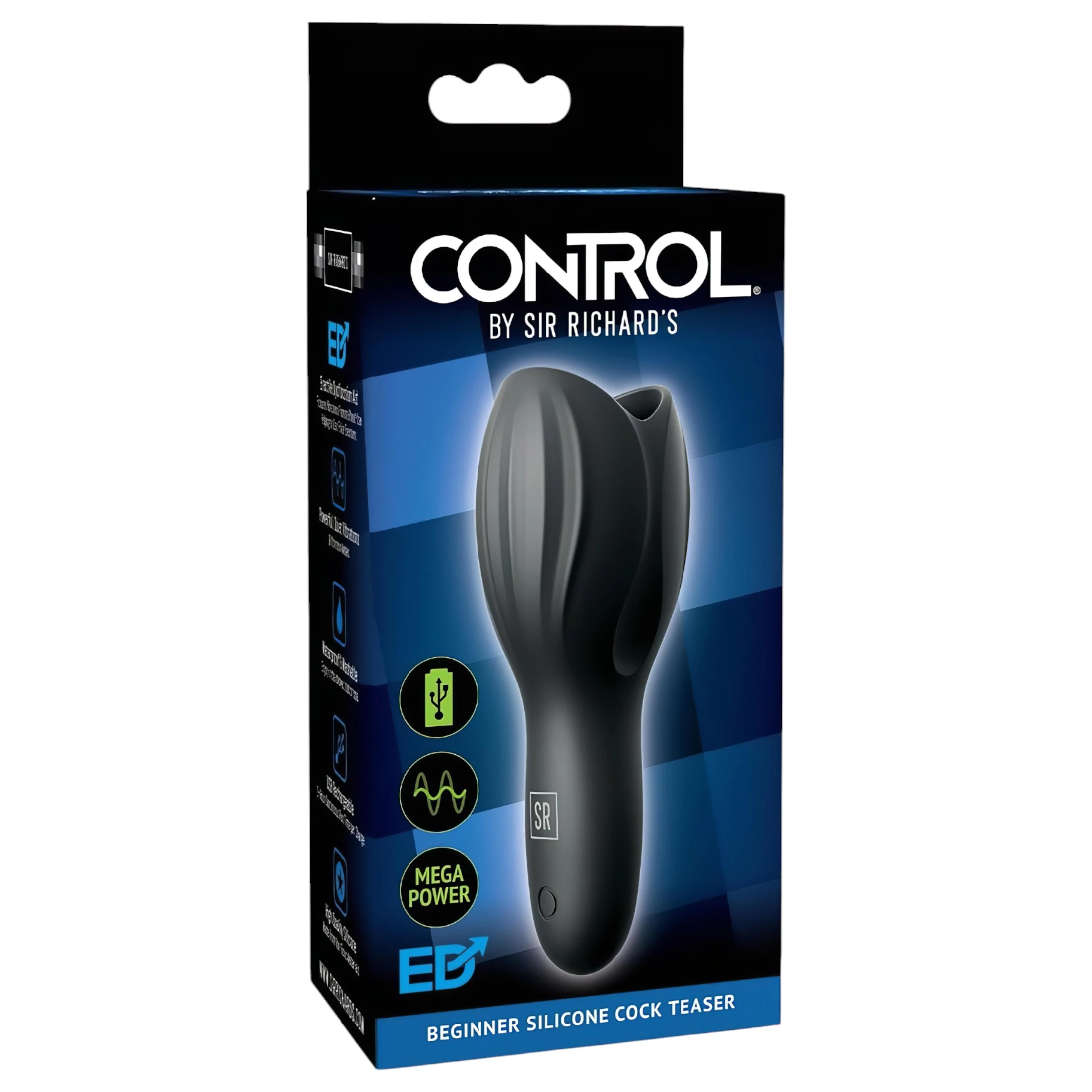 / Control Cock Teaser - vízálló, akkus, makkvibrátor (fekete)