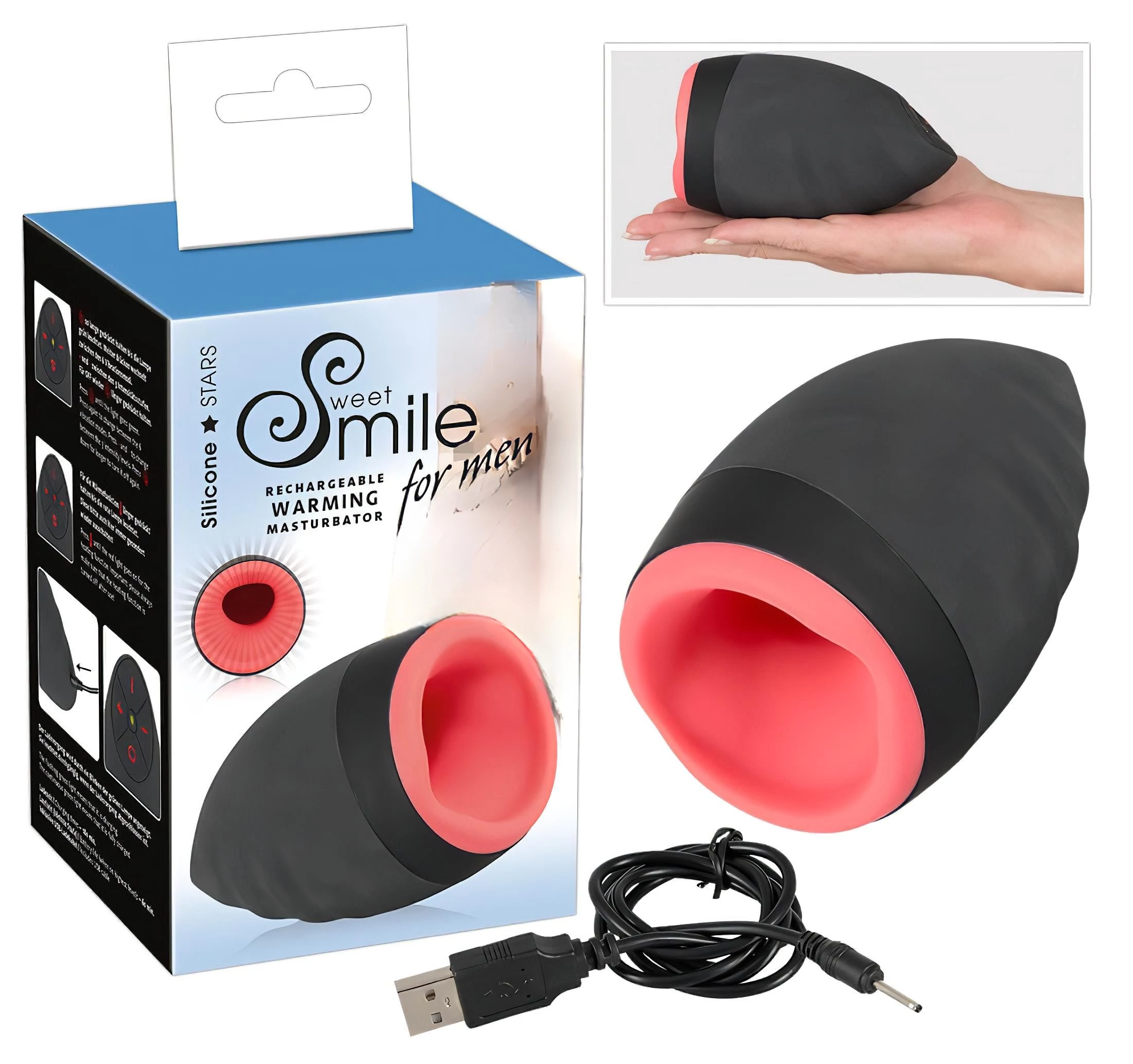 / SMILE Warming - akkus, melegítő száj maszturbátor férfiaknak