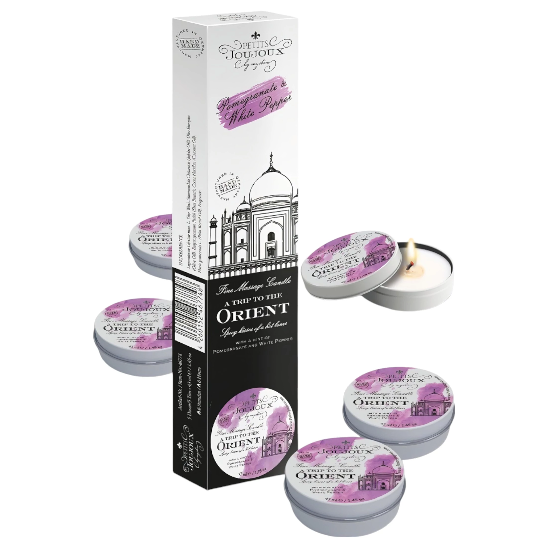 Petits Joujoux - masszázsgyertya - gránátalmás-fehérbors (5x43ml)