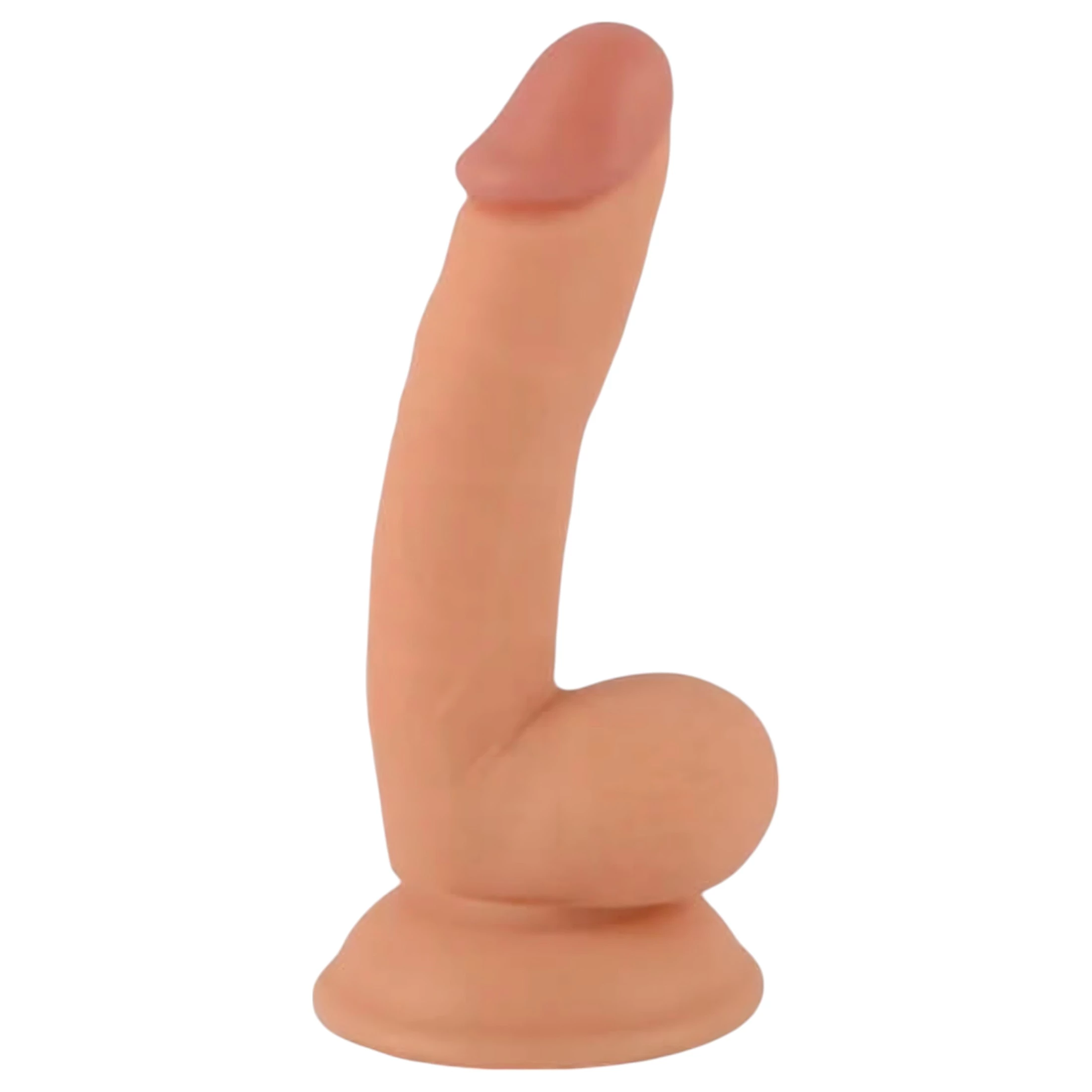Mr. Rude - tapadókorongos, herés élethű dildó - 18cm (natúr)