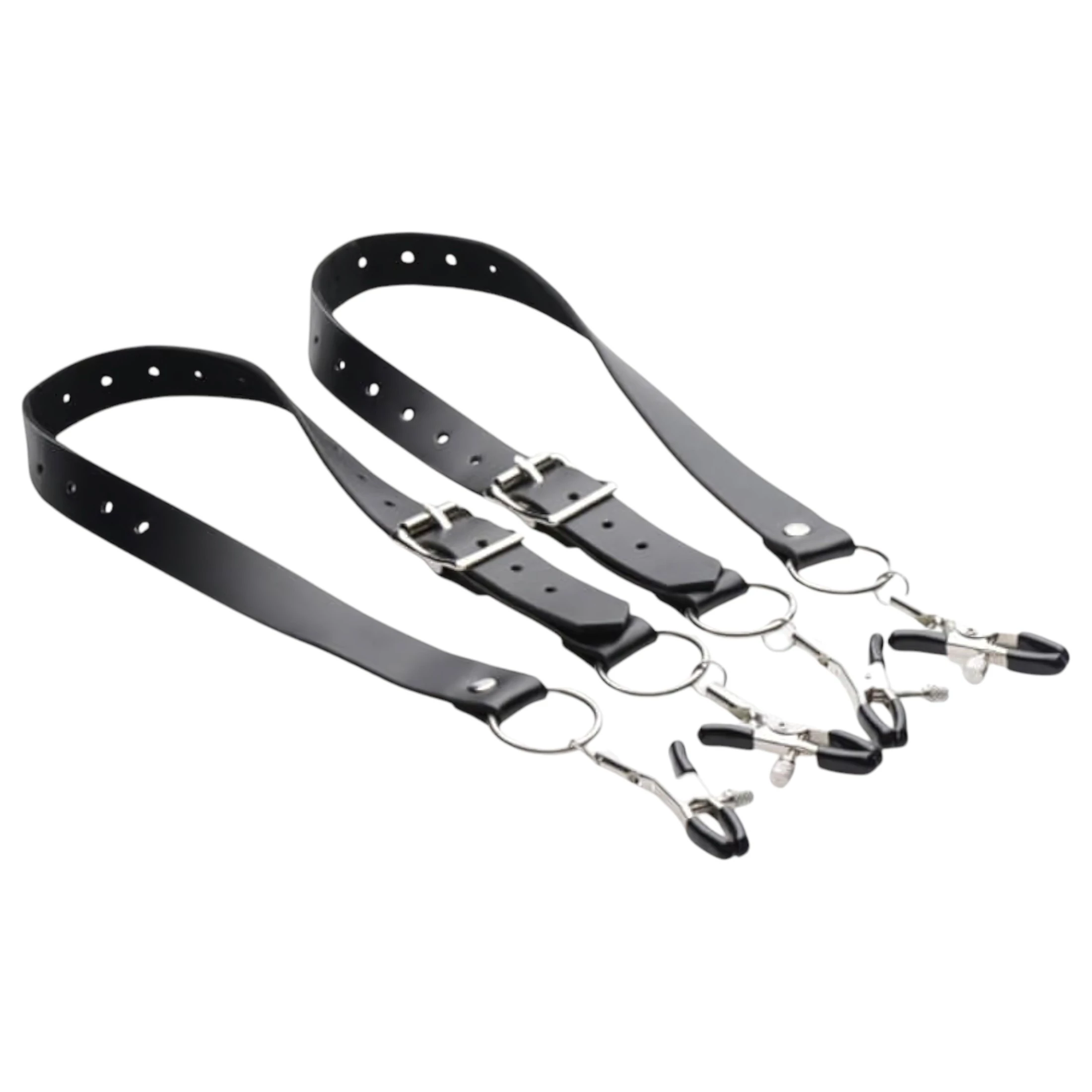 XR Brands - szeméremajak-széthúzó csipeszek (fekete)