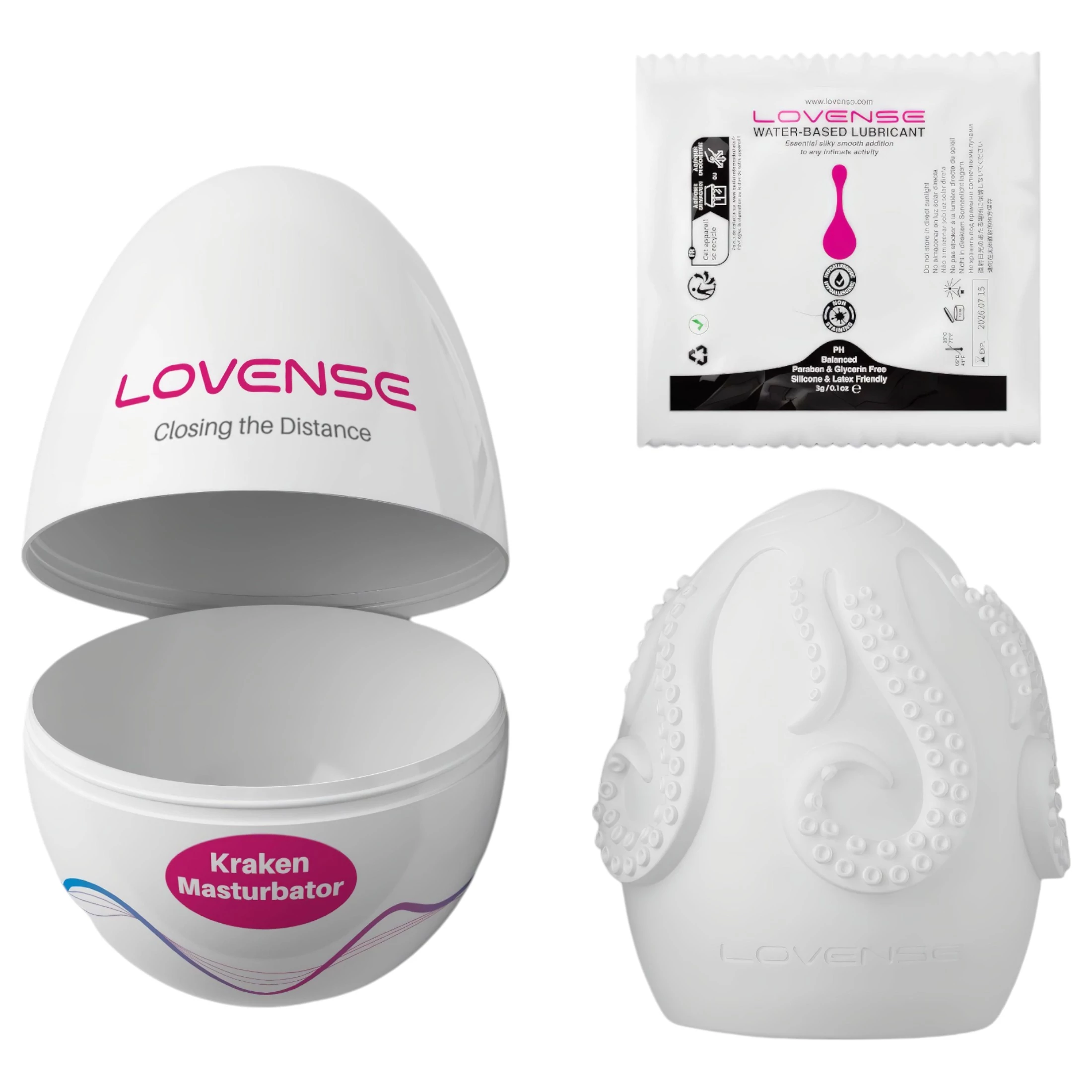 LOVENSE Kraken - tojás maszturbátor - 1db (fehér)